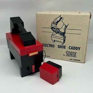 Swank Vintage Battery Operated Electro‎ Shoe Caddy Motorized Buffer Original Box